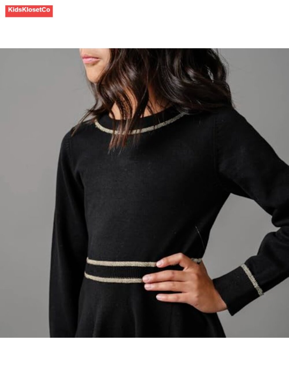 Girls Ruffled Collar Sweater Long Sleeve Organic Cotton - Picture 3 of 6